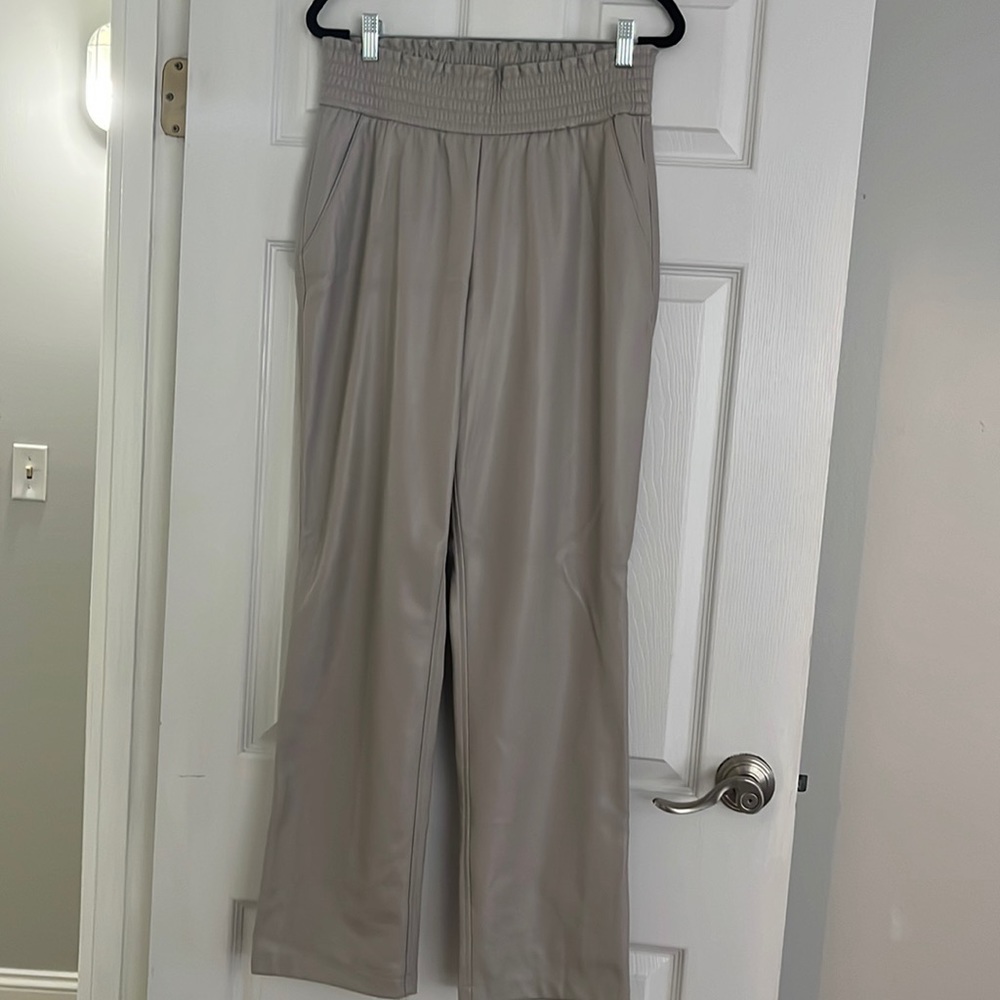 Light Taupe Faux Leather Pants